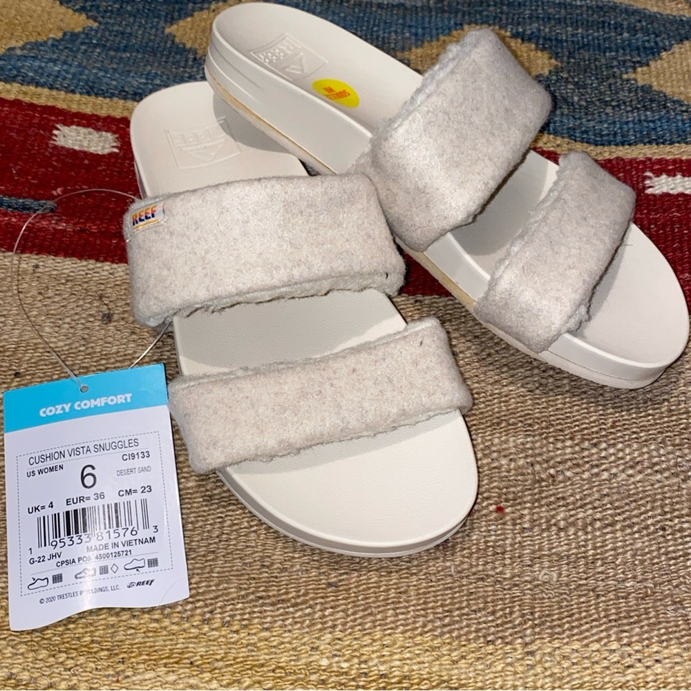 Reef cushion vision snuggles slide sandals Sz 6